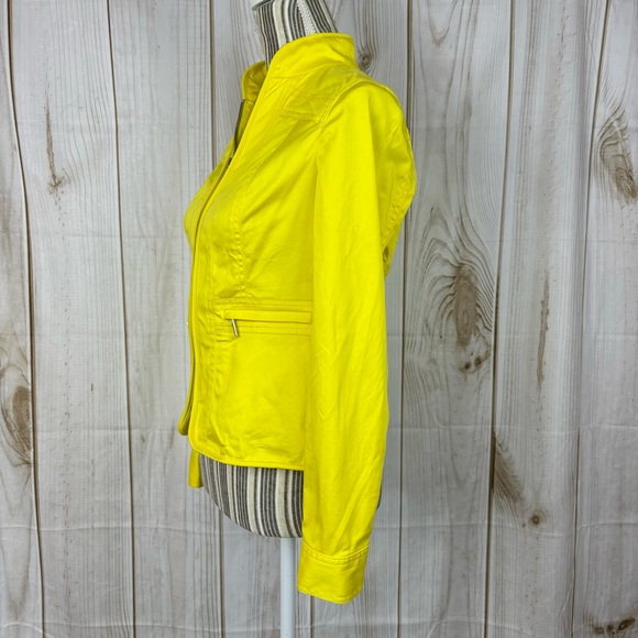 Jones New York Jacket Long Sleeve Stretch Lightweight Yellow Size X-Small Petite - Picture 2 of 13
